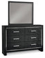 Kaydell Queen Panel Bed with Storage with Mirrored Dresser, Chest and Nightstand