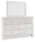 Paxberry King Panel Bed with Mirrored Dresser, Chest and Nightstand