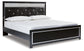 Kaydell King Upholstered Panel Platform Bed with Mirrored Dresser, Chest and Nightstand