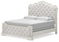 Arlendyne King Upholstered Bed with Mirrored Dresser, Chest and 2 Nightstands