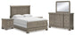 Lexorne Queen Sleigh Bed with Mirrored Dresser and 2 Nightstands