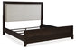 Neymorton California King Upholstered Panel Bed with Mirrored Dresser and 2 Nightstands